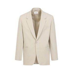 Saint Laurent Beige Wool Jacket With Notched Collar - NWT